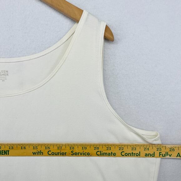 EILEEN FISHER Tank Top 2X Plus Organic Cotton Stretch Jersey Off White USA - Picture 12 of 14